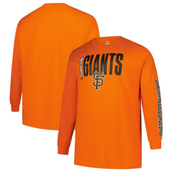 San Francisco Giants Profile Big & Tall Two-Hit Long Sleeve T-Shirt - Orange