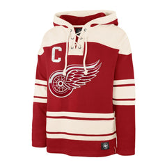 Dylan Larkin Detroit Red Wings '47 Captain Patch Player Name & Number Lacer Pullover Hoodie