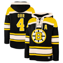 Bobby Orr Boston Bruins '47 Retired Player Name & Number Lacer Pullover Hoodie