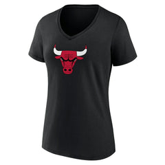 Chicago Bulls Women's Primary Logo V-Neck T-Shirt - Black outlet