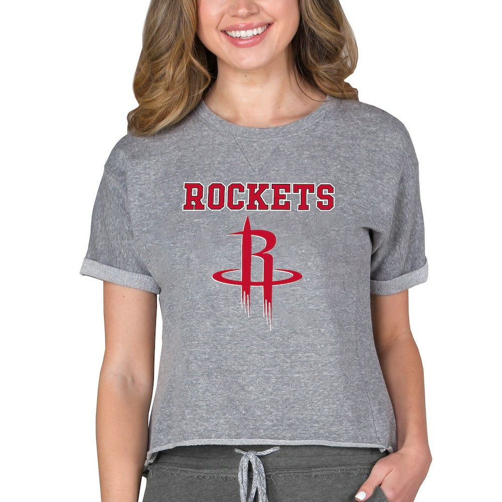 Houston Rockets Concepts Sport NBA Women's Concepts Mainstream Terry SS Top - Gray shop