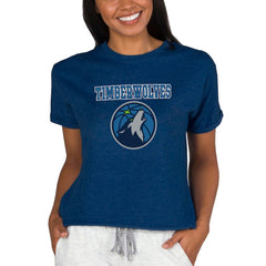 Minnesota Timberwolves Concepts Sport NBA Women's Concepts Mainstream Terry SS Top - Navy for sale
