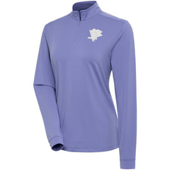 Pittsburgh Penguins Antigua Women's White Logo Finish Quarter-Zip Top