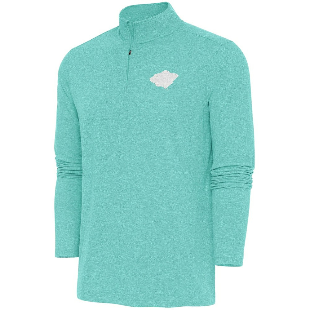 Minnesota Wild Antigua White Logo Hunk Quarter-Zip Pullover