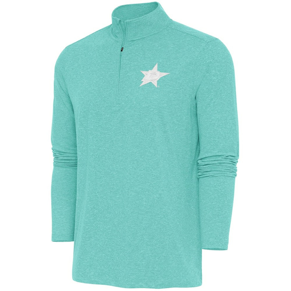 Dallas Stars Antigua White Logo Hunk Quarter-Zip Pullover