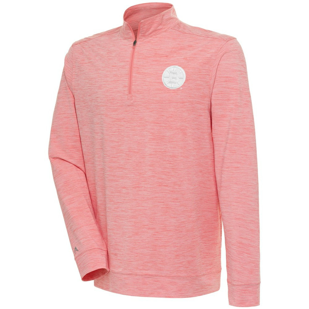 Boston Bruins Antigua White Logo Bright Quarter-Zip Pullover