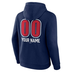 Atlanta Braves Personalized Name & Number Fastball Pullover Hoodie - Navy