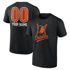 Baltimore Orioles Personalized Name & Number Fastball T-Shirt - Black