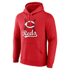 Cincinnati Reds Personalized Name & Number Fastball Pullover Hoodie - Red