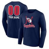 Cleveland Guardians Personalized Name & Number Fastball Long Sleeve T-Shirt - Navy