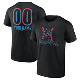 Miami Marlins Personalized Name & Number Fastball T-Shirt - Black