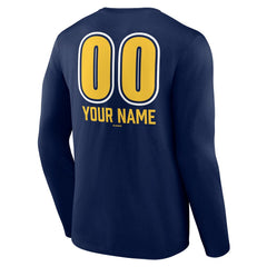 Milwaukee Brewers Personalized Name & Number Fastball Long Sleeve T-Shirt - Navy