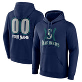 Seattle Mariners Personalized Name & Number Fastball Pullover Hoodie - Navy