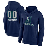 Seattle Mariners Women's Personalized Name & Number Fastball Pullover Hoodie - Navy