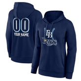 Tampa Bay Rays Women's Personalized Name & Number Fastball Pullover Hoodie - Navy