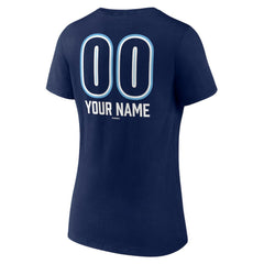 Tampa Bay Rays Women's Personalized Name & Number Fastball V-Neck T-Shirt - Navy