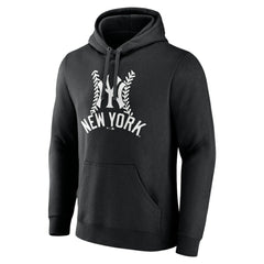 New York Yankees Personalized Name & Number Fastball Pullover Hoodie - Black