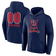 St. Louis Cardinals Personalized Name & Number Fastball Pullover Hoodie - Navy