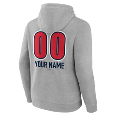 Boston Red Sox Personalized Name & Number Fastball Pullover Hoodie - Gray