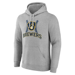 Milwaukee Brewers Personalized Name & Number Fastball Pullover Hoodie - Gray