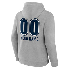 New York Yankees Personalized Name & Number Fastball Pullover Hoodie - Gray