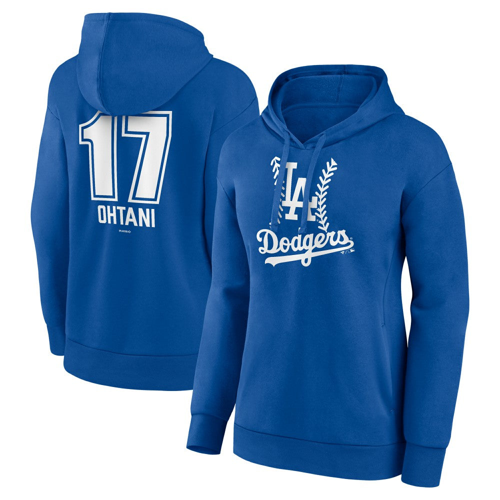 Shohei Ohtani Los Angeles Dodgers Women's Fastball Player Name & Number Pullover Hoodie - Royal