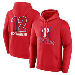 Kyle Schwarber Philadelphia Phillies Fastball Player Name & Number Pullover Hoodie - Red