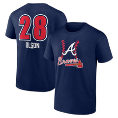 Matt Olson Atlanta Braves Fastball Player Name & Number T-Shirt - Navy
