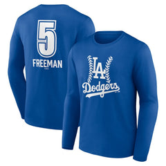Freddie Freeman Los Angeles Dodgers Fastball Player Name & Number Long Sleeve T-Shirt - Royal