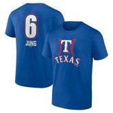 Josh Jung Texas Rangers Fastball Player Name & Number T-Shirt - Royal