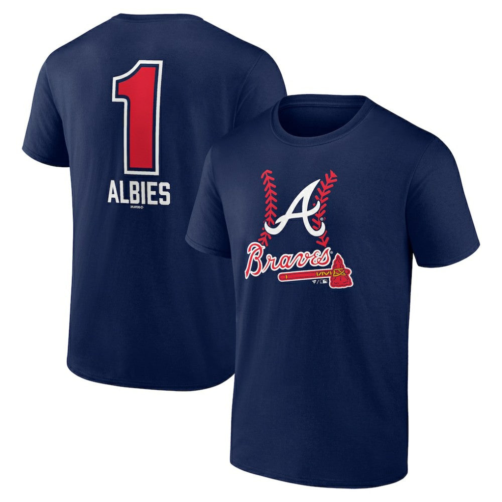 Ozzie Albies Atlanta Braves Fastball Player Name & Number T-Shirt - Navy