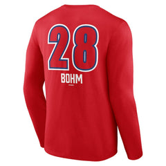 Alec Bohm Philadelphia Phillies Fastball Player Name & Number Long Sleeve T-Shirt - Red