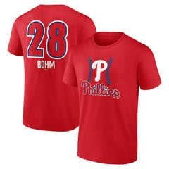 Alec Bohm Philadelphia Phillies Fastball Player Name & Number T-Shirt - Red