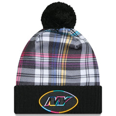 NFL New York Jets Youth 2024 NFL Crucial Catch Plaid Cuffed Pom Knit Hat