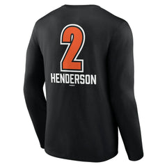 Gunnar Henderson Baltimore Orioles Fastball Player Name & Number Long Sleeve T-Shirt - Black