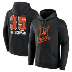 Adley Rutschman Baltimore Orioles Fastball Player Name & Number Pullover Hoodie - Black