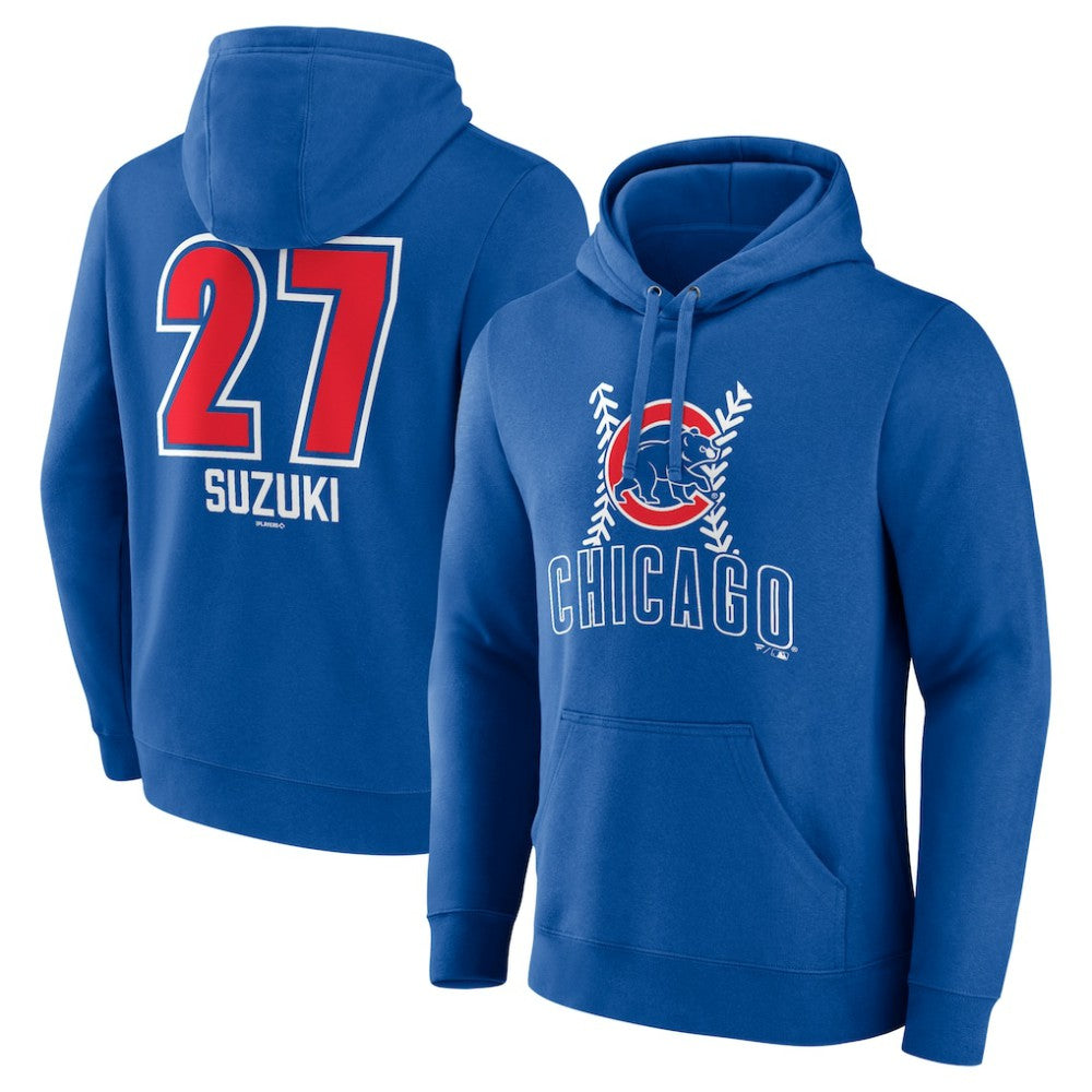 Seiya Suzuki Chicago Cubs Fastball Player Name & Number Pullover Hoodie - Royal