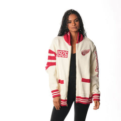 Detroit Red Wings The Wild Collective Unisex Jacquard Full-Zip Sweater