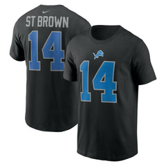 NFL Detroit Lions Amon-Ra St. Brown Player Name & Number T-Shirt