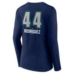 Julio Rodríguez Seattle Mariners Women's Name & Number Fastball V-Neck Long Sleeve T-Shirt - Navy