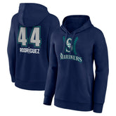 Julio Rodríguez Seattle Mariners Women's Name & Number Fastball Pullover Hoodie - Navy