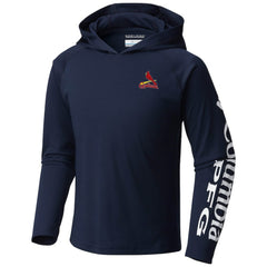 St. Louis Cardinals Youth Terminal Tackle Long Sleeve Hoodie T-Shirt - Navy | Columbia