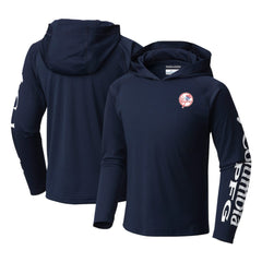 New York Yankees Youth Terminal Tackle Long Sleeve Hoodie T-Shirt - Navy | Columbia