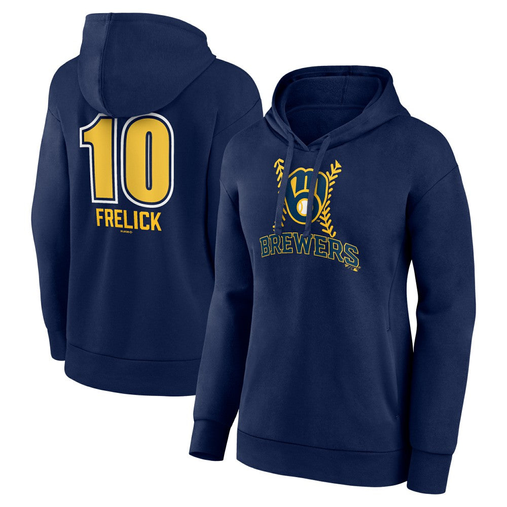 Sal Frelick Milwaukee Brewers Women's Name & Number Fastball Pullover Hoodie - Navy