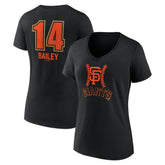 Patrick Bailey San Francisco Giants Women's Name & Number Fastball V-Neck T-Shirt - Black