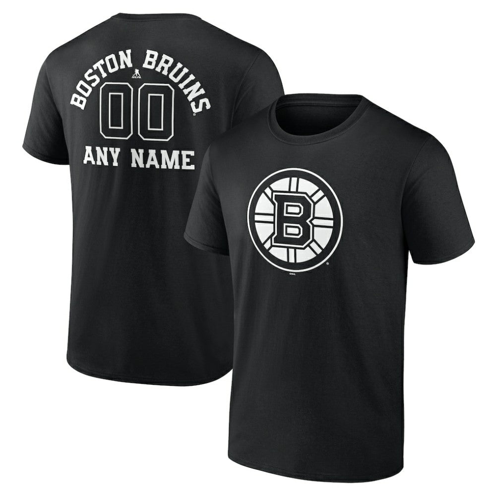 Boston Bruins Personalized Name & Number Monochrome T-Shirt