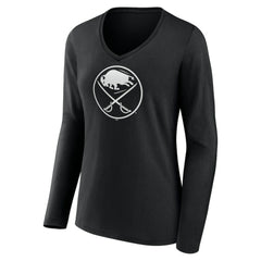 Buffalo Sabres Women's Personalized Name & Number Monochrome Long Sleeve V-Neck T-Shirt