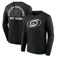 Carolina Hurricanes Personalized Name & Number Monochrome Long Sleeve T-Shirt