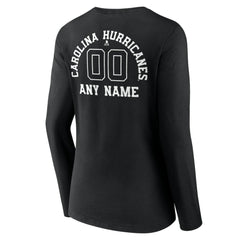 Carolina Hurricanes Women's Personalized Name & Number Monochrome Long Sleeve V-Neck T-Shirt