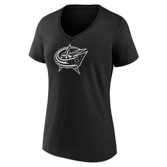 Columbus Blue Jackets Women's Personalized Name & Number Monochrome V-Neck T-Shirt